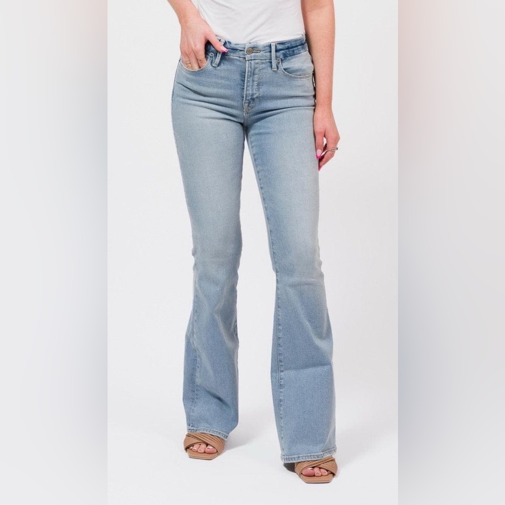 Good American Light Blue Flare Jeans